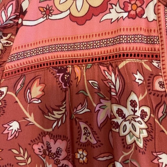 Spell Pink Tiered Sundress with Bishop Sleeves - Picture 7 of 11